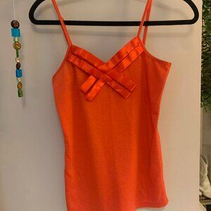 Y2K Coral Ribbon Spaghetti Strap Tank Top